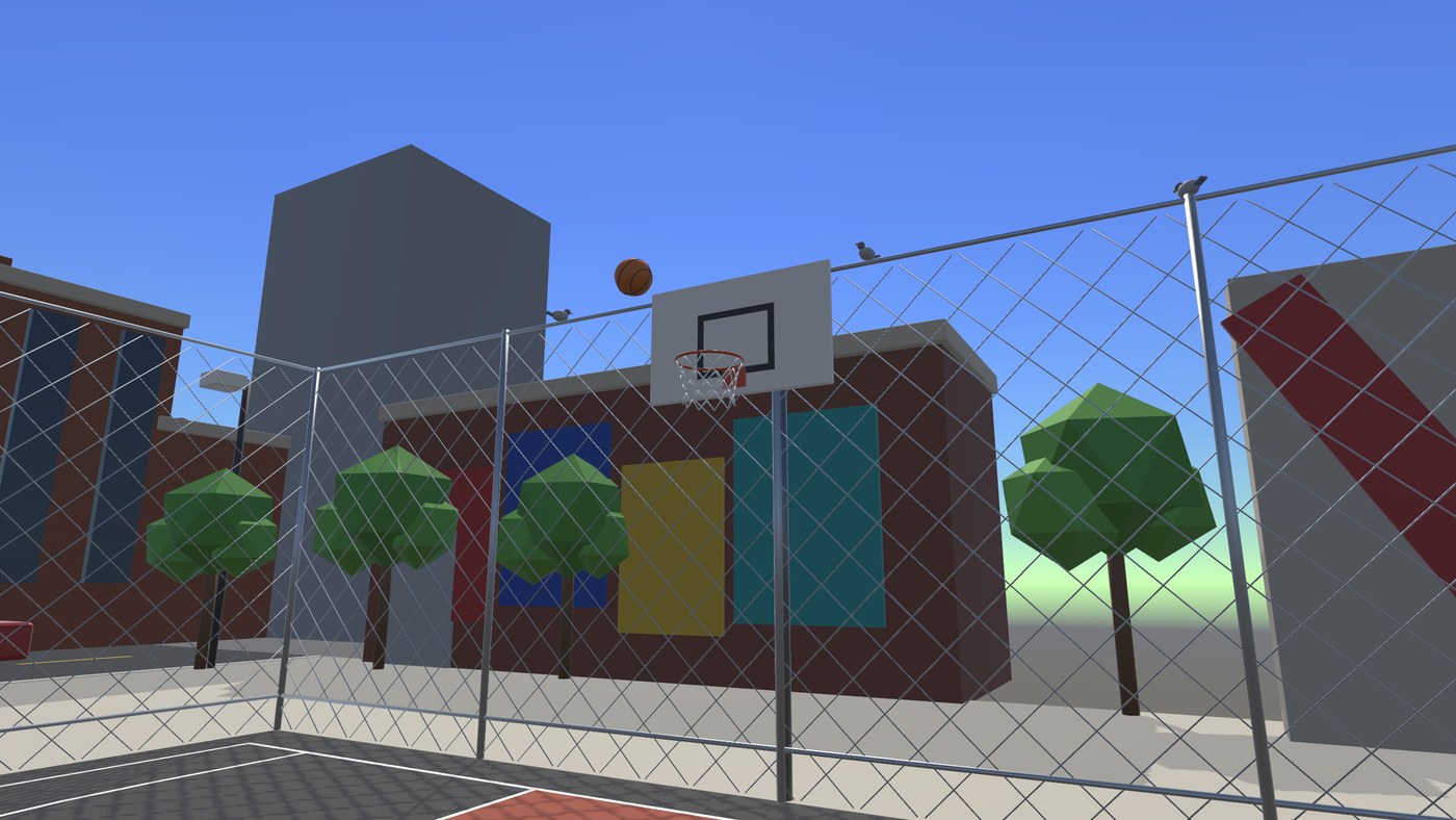 A shot dropping through the hoop